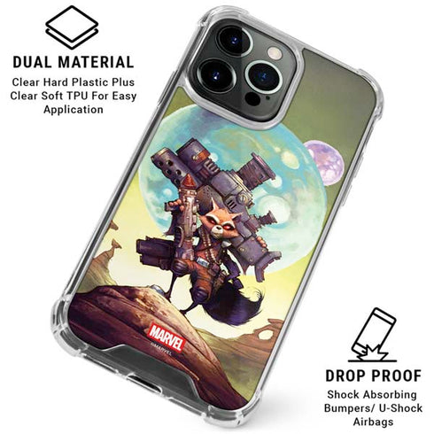 Marvel Rocket Raccoon Armored Arsenal iPhone 15 Pro Clear Case